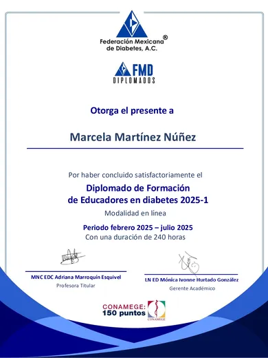 Diplomado de Formación de Educadores en Diabetes, Federación Mexicana de Diabetes